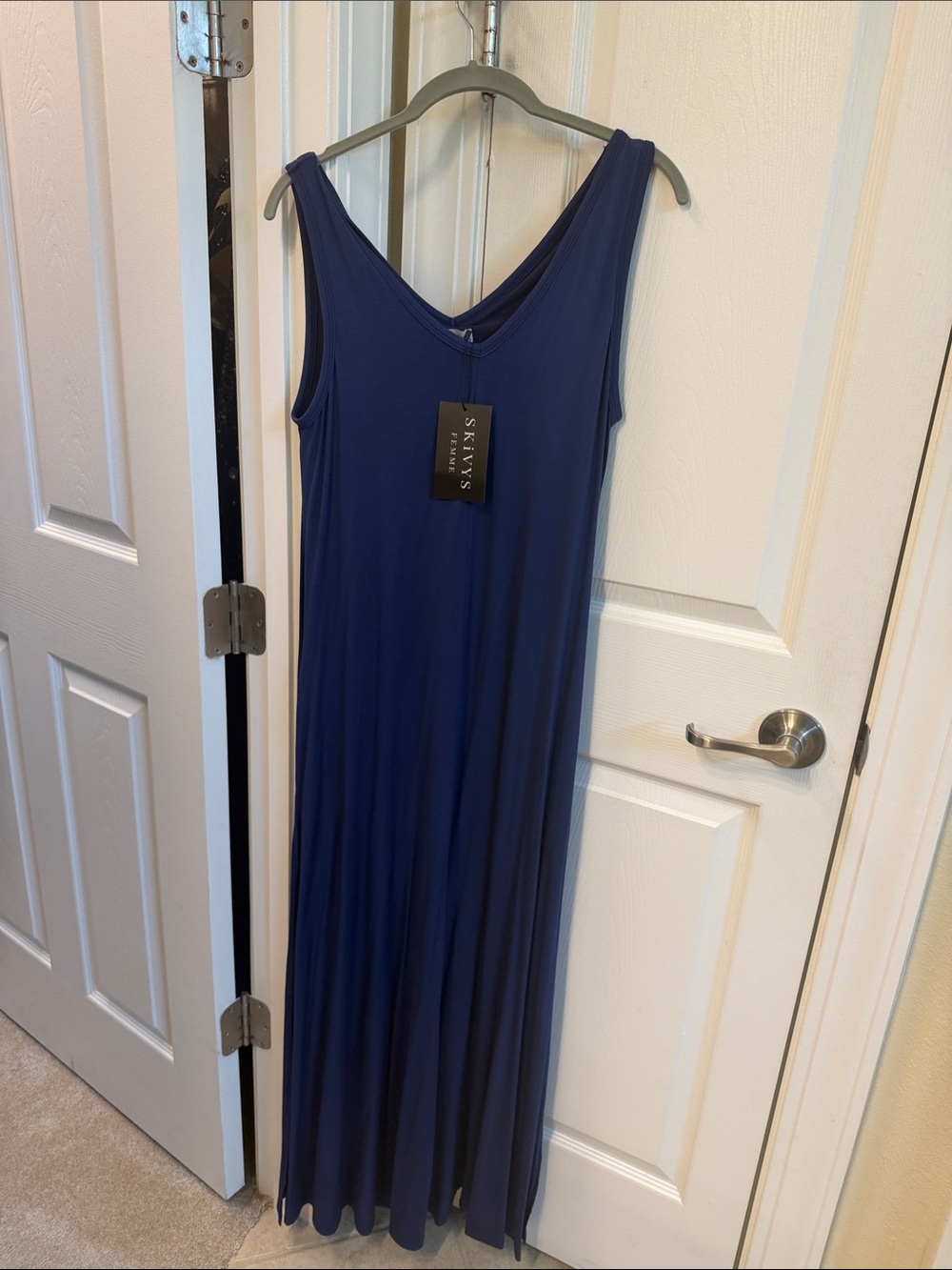 SKINN Sleeveless Maxi Dress in Deep Navy